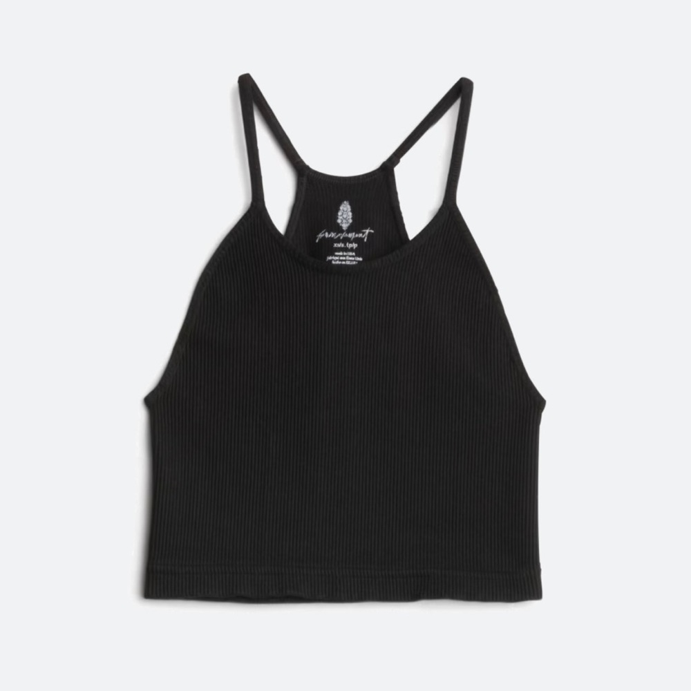 Free People Happiness Runs Crop Tank Black Size M/L